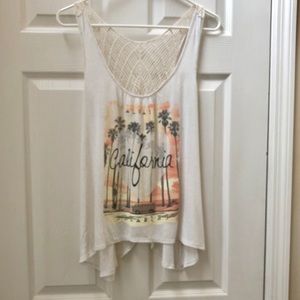 BoHo top with California image. Sz L Sleeveless